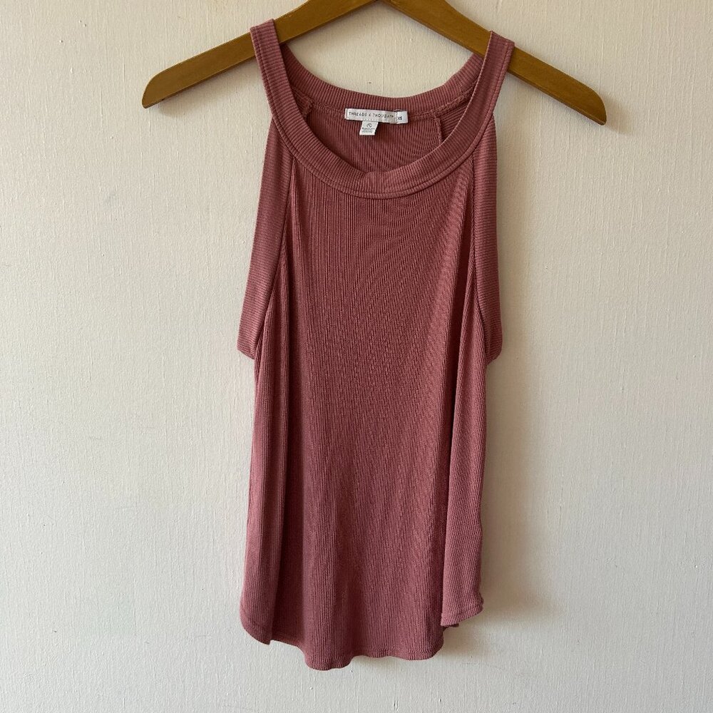 Threads 4 Thought Tank Top Womens XS Mauve Ribbed‎ Sleeveless Sustainable Y2K